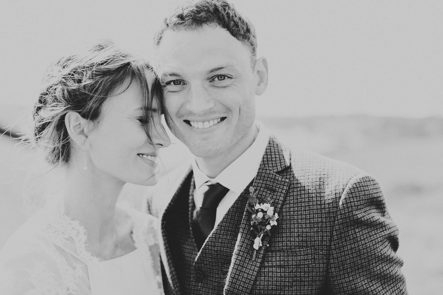 black and white image of Bride and Groom by Tori Hancock Photography