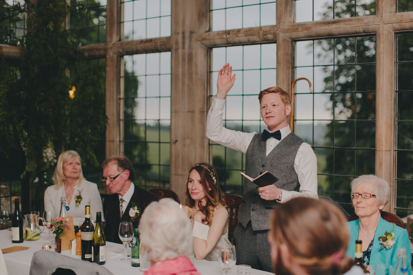 Groom doing wedding speech