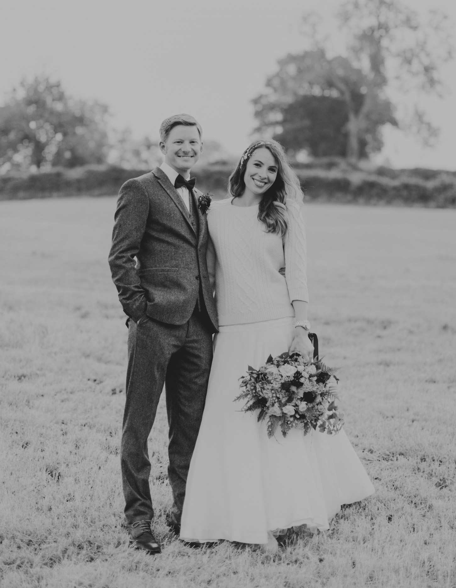 Black and White image of Bride and Groom by Tori Hancock Photography