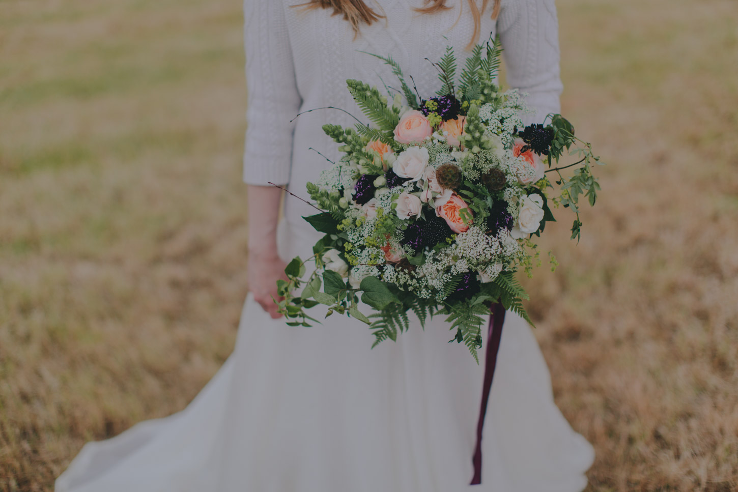 modern rustic english rose bouquet 