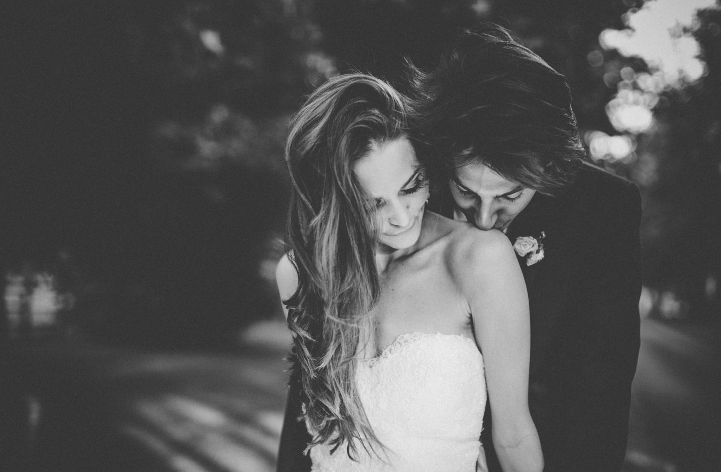 black and white image of Bride and Groom by Tori Hancock Photography